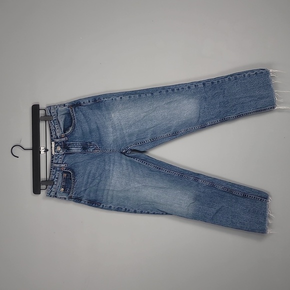 Top Shop Asos Women's Straight Fit Raw Hem Jeans - Picture 2 of 11